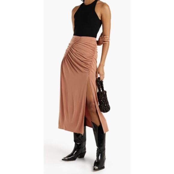 A.L.C. Dawnson Ruched Jersey Midi Skirt Sz. XS - Picture 2 of 8